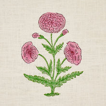 Load image into Gallery viewer, Schumacher Poppy Hand Block Print Fabric 179842 / Rose &amp; Grass