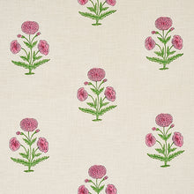 Load image into Gallery viewer, Schumacher Poppy Hand Block Print Fabric 179842 / Rose &amp; Grass
