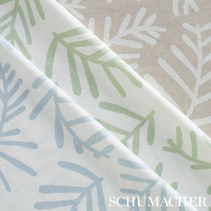 Schumacher Tiah Cove Fabric 179912 / Ivory On Natural