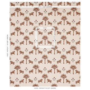 Schumacher Tiger Palm Fabric 179930 / Cocoa