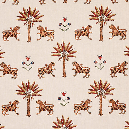 Schumacher Tiger Palm Fabric 179930 / Cocoa