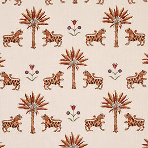 Schumacher Tiger Palm Fabric 179930 / Cocoa
