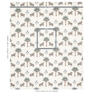 Schumacher Tiger Palm Fabric 179931 / Delft