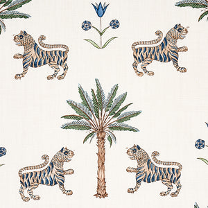 Schumacher Tiger Palm Fabric 179931 / Delft