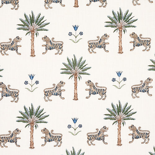 Schumacher Tiger Palm Fabric 179931 / Delft