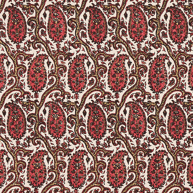 Schumacher Daria Paisley Fabric 179960 / Maroon