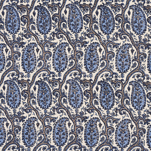 Schumacher Daria Paisley Fabric 179961 / Indigo