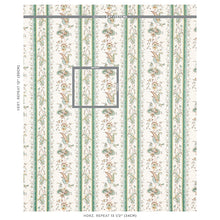 Load image into Gallery viewer, Schumacher Elena Paisley Stripe Fabric 179981 / Green