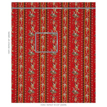 Load image into Gallery viewer, Schumacher Elena Paisley Stripe Fabric 179982 / Pompeii