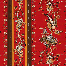Load image into Gallery viewer, Schumacher Elena Paisley Stripe Fabric 179982 / Pompeii