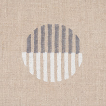 Load image into Gallery viewer, Schumacher Ando Hand Block Print Fabric 180002 / Ivory &amp; Charcoal On Natural