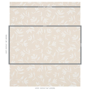 Schumacher Laurel Fabric 180012 / White On Unbleached