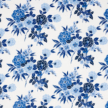 Load image into Gallery viewer, Schumacher Valentina Floral Fabric 180020 / Blue