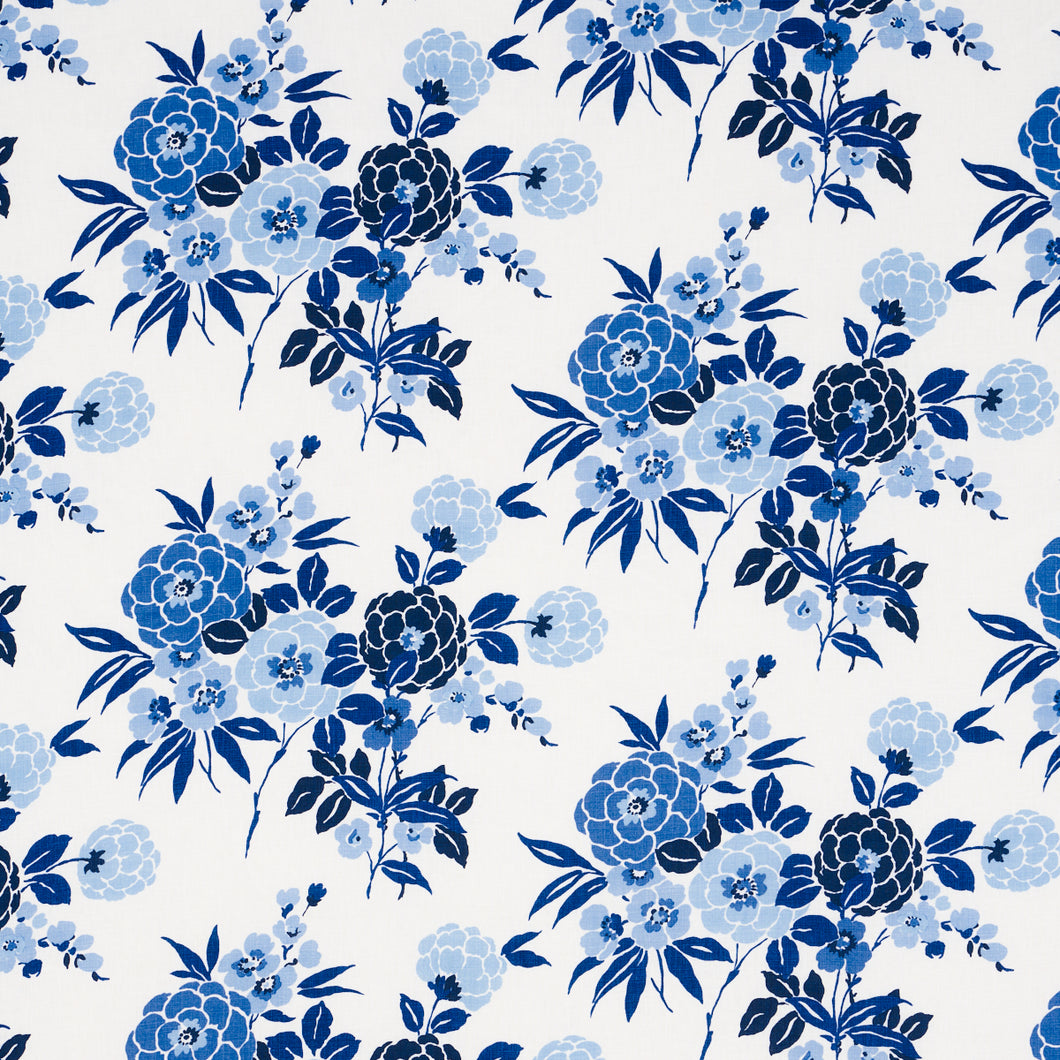 Schumacher Valentina Floral Fabric 180020 / Blue