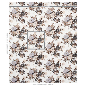 Schumacher Valentina Floral Fabric 180021 / Brown