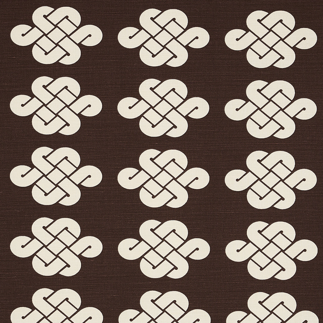 Schumacher Penelope Knot Fabric 180032 / Brown