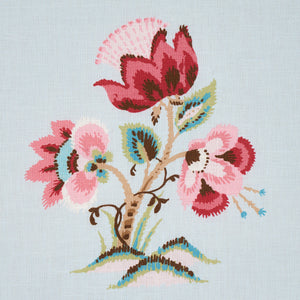 Schumacher Ashford Linen Fabric 180040 / Rose And Sky