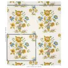 Load image into Gallery viewer, Schumacher Ashford Linen Fabric 180042 / Ochre And Sky