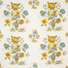Load image into Gallery viewer, Schumacher Ashford Linen Fabric 180042 / Ochre And Sky
