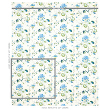 Load image into Gallery viewer, Schumacher Vasily Linen Fabric 180081 / Green And Blue