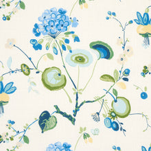 Load image into Gallery viewer, Schumacher Vasily Linen Fabric 180081 / Green And Blue