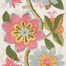 Load image into Gallery viewer, Schumacher Indali Bordered Linen Fabric 180111 / Pink And Leaf