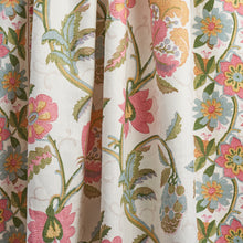 Load image into Gallery viewer, Schumacher Indali Bordered Linen Fabric 180111 / Pink And Leaf
