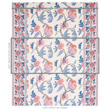 Load image into Gallery viewer, Schumacher Indali Bordered Linen Fabric 180112 / Rose And Indigo