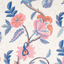 Load image into Gallery viewer, Schumacher Indali Bordered Linen Fabric 180112 / Rose And Indigo
