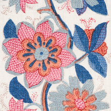 Load image into Gallery viewer, Schumacher Indali Bordered Linen Fabric 180112 / Rose And Indigo