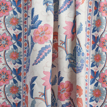 Load image into Gallery viewer, Schumacher Indali Bordered Linen Fabric 180112 / Rose And Indigo