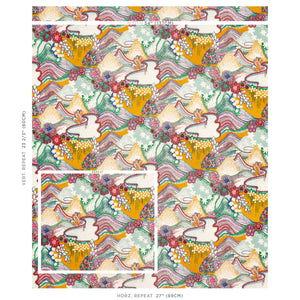 Schumacher Daisy Chain Fabric 180130 / Primary Multi