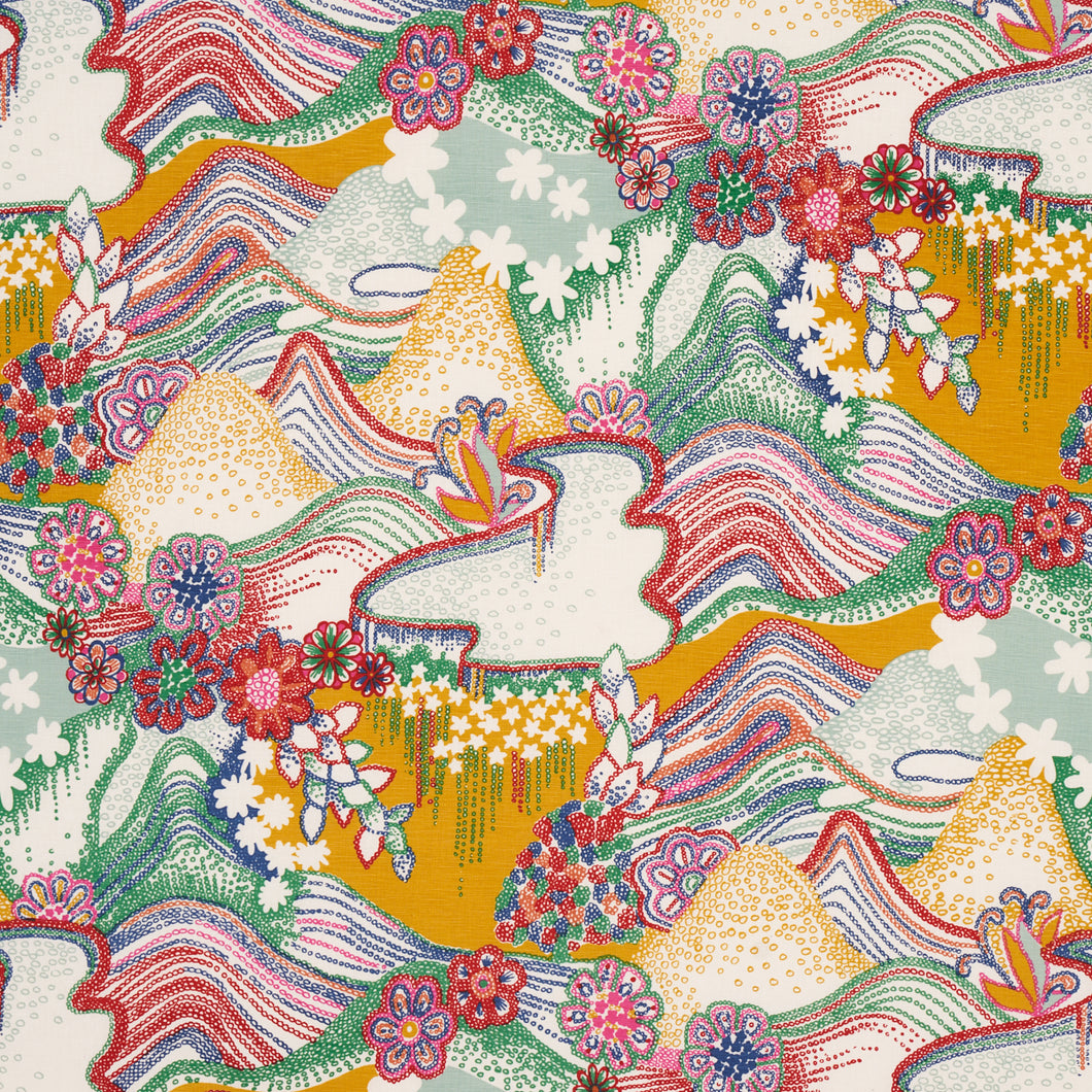 Schumacher Daisy Chain Fabric 180130 / Primary Multi