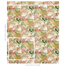 Load image into Gallery viewer, Schumacher Daisy Chain Fabric 180131 / Green And Pink
