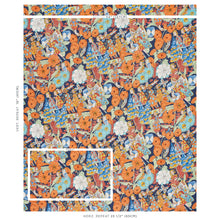 Load image into Gallery viewer, Schumacher Fairie Garden Fabric 180141 / Orange And Navy