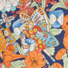 Load image into Gallery viewer, Schumacher Fairie Garden Fabric 180141 / Orange And Navy