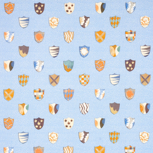 Schumacher Heraldic Fabric 180161 / Oxford Blue