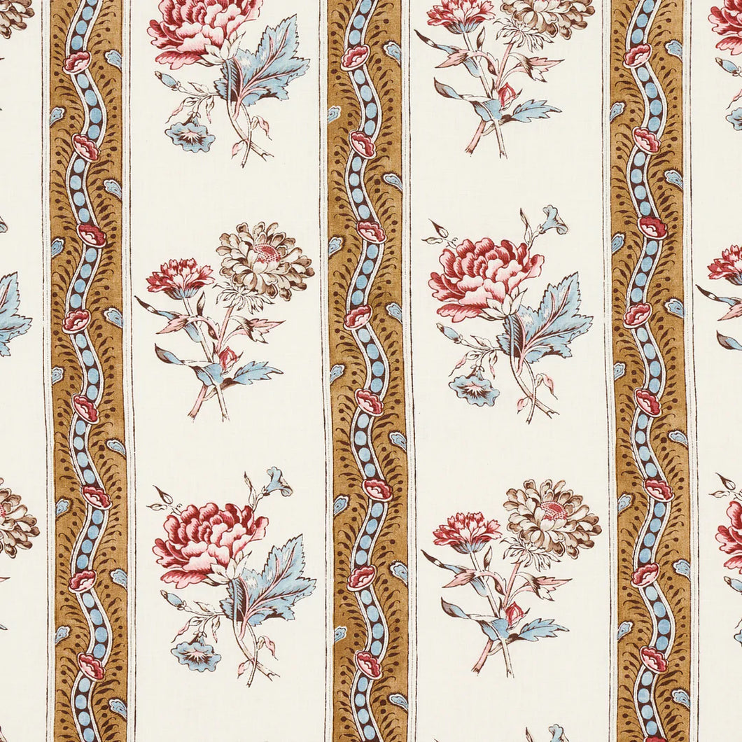 Schumacher Ariana Floral Stripe Fabric 180240 / Document