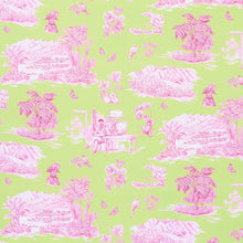Load image into Gallery viewer, Schumacher Toussaint Toile Fabric 180271 / Pink &amp; Green