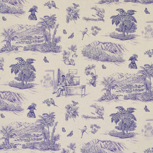 Schumacher Toussaint Toile Fabric 180272 / Purple