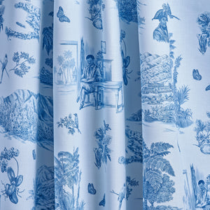 Schumacher Toussaint Toile Fabric 180273 / Blue & Sky
