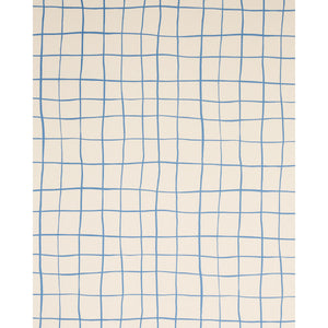 Schumacher Painterly Windowpane Fabric 180292 / Blue