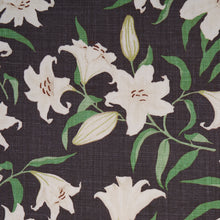 Load image into Gallery viewer, Schumacher Scattered Lilies Fabric 180302 / Charcoal