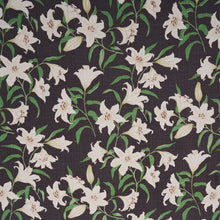 Load image into Gallery viewer, Schumacher Scattered Lilies Fabric 180302 / Charcoal