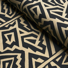 Load image into Gallery viewer, Schumacher Jagged Maze Fabric 180320 / Black