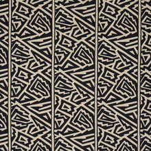 Load image into Gallery viewer, Schumacher Jagged Maze Fabric 180320 / Black
