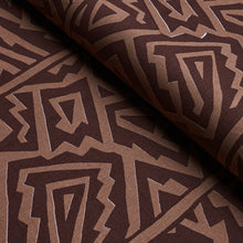 Load image into Gallery viewer, Schumacher Jagged Maze Fabric 180321 / Brown