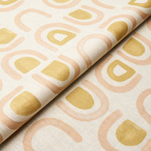 Load image into Gallery viewer, Schumacher Threshold Printed Linen Fabric 180423 / Salt &amp; Ochre