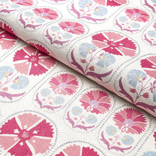 Load image into Gallery viewer, Schumacher Anjuna Floral Linen Print Fabric 180480 / Mulberry