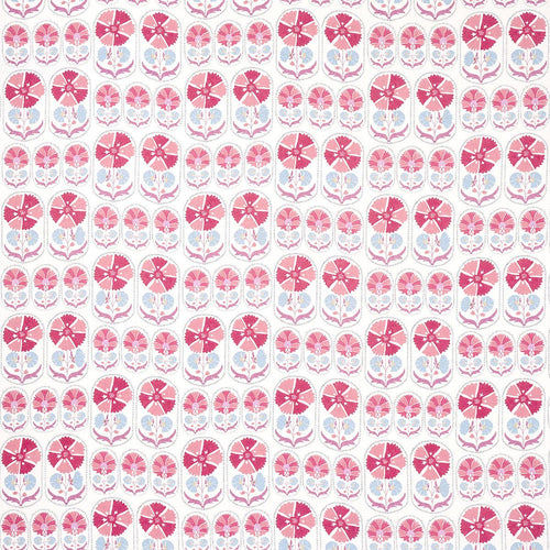 Schumacher Anjuna Floral Linen Print Fabric 180480 / Mulberry